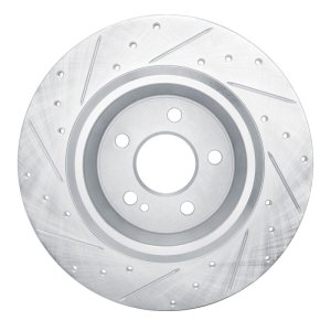 Mercedes-Benz CLA250 Brake Rotor (1) - Rear Right - R1 Concepts - Drilled & Slotted - Silver - `20-`25